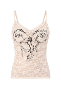 Baby Pink Lace Tank with Mermaid