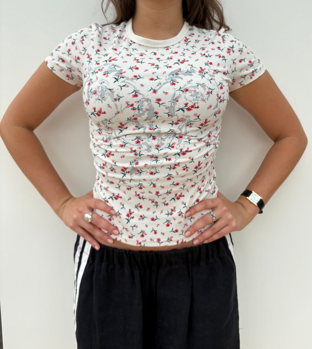 Floral/Silver Mermaid Tee