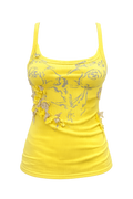 Yellow Lace Tank with Mermaid